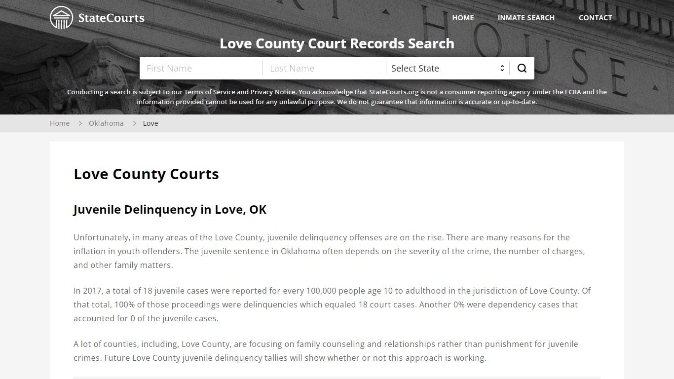 Love County, OK Courts - Records & Cases - StateCourts