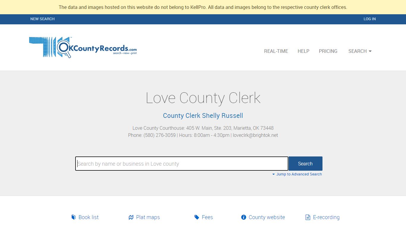 Love County | OKCountyRecords.com | County Clerk Public Land Records ...