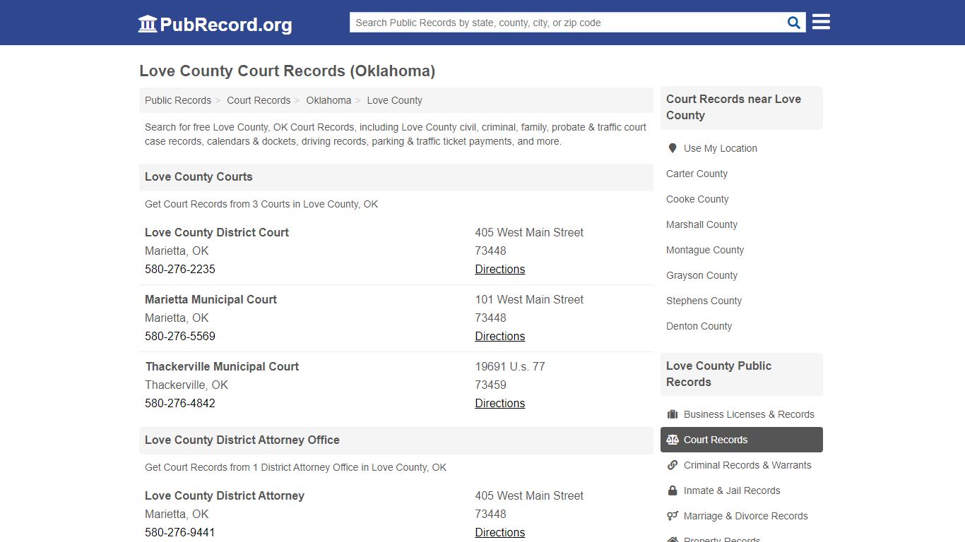 Free Love County Court Records (Oklahoma Court Records)